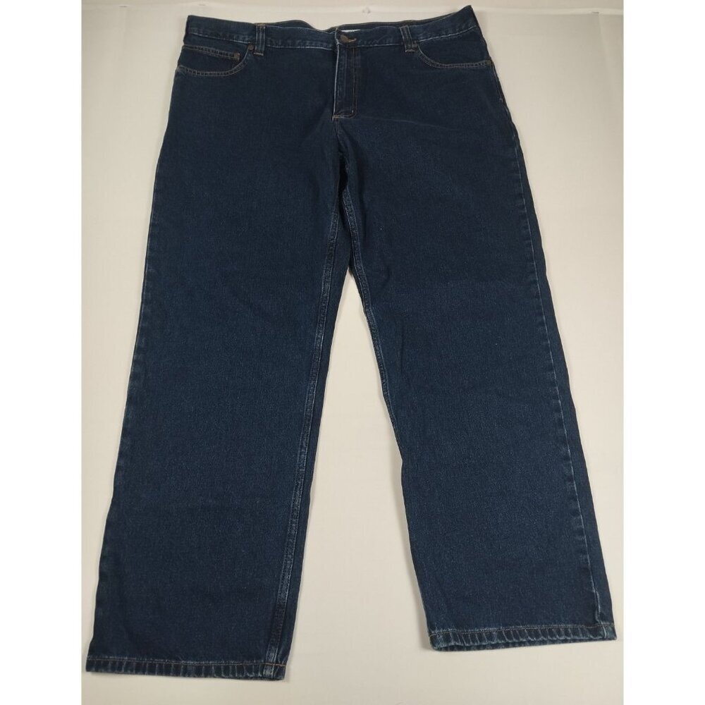 Carhartt Mens 42x32 Blue Relaxed Fit Straight Leg Denim Jeans Work Pants